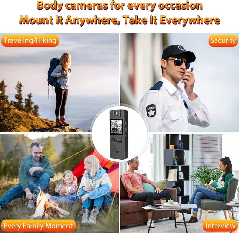 Amyway 64GB Mini Body Cam,1080P Video Camera with 180° Rotating Lens,120° Wide Angle,Audio and Video Recording, Portable Compact Personal Camera Personal Civilians, Police Law Enforcement - Image 5